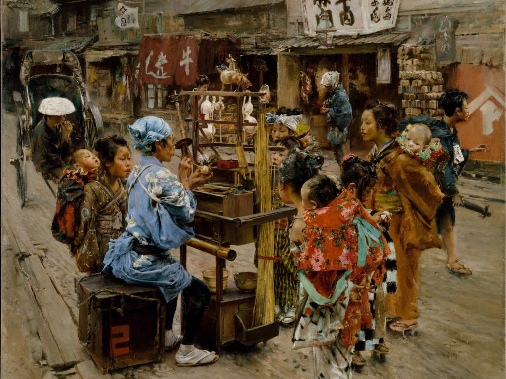 ロバート・フレデリック・ブルーム画「飴屋」1893年