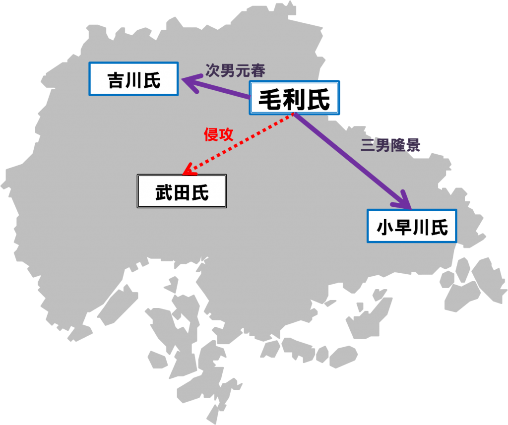 吉川・小早川両家を取り込むことで、毛利氏の安芸統一は大きく前進します