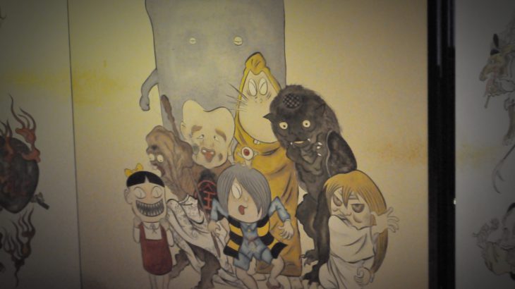 ゲゲゲの鬼太郎ファミリーの屏風