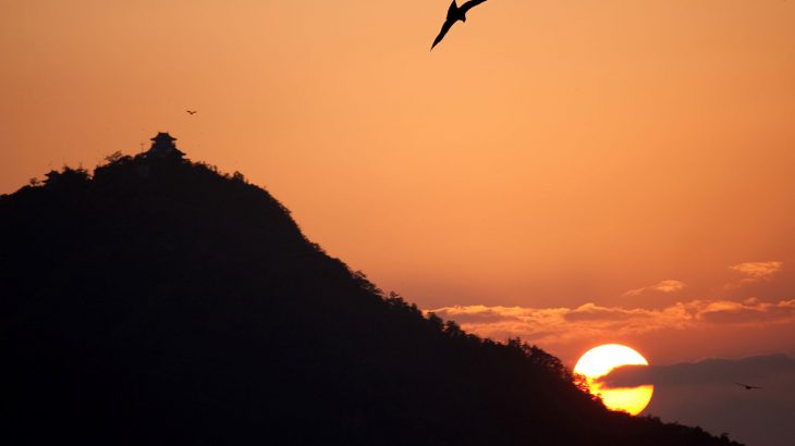 夕焼けの岐阜城