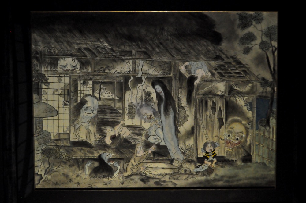 「ゲゲゲの鬼太郎と比叡山の七不思議展」鬼太郎たちと化け物屋敷図
