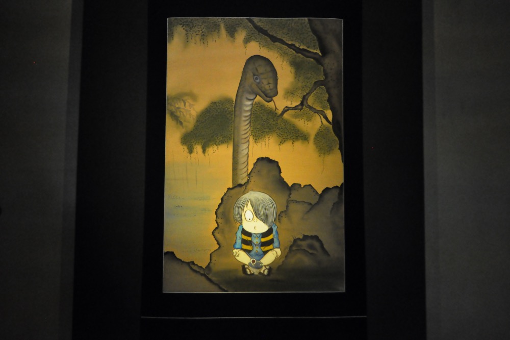 「ゲゲゲの鬼太郎と比叡山の七不思議展」鬼太郎と龍ヶ池の大蛇