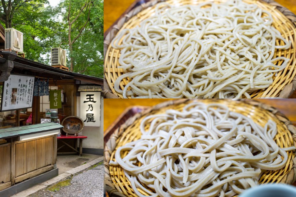 玉乃屋の深大寺そば「細打ちせいろ」と「太打ち田舎」