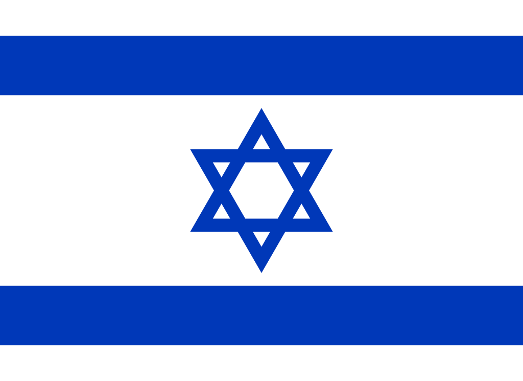 イスラエルのブルーを基調とした国旗。