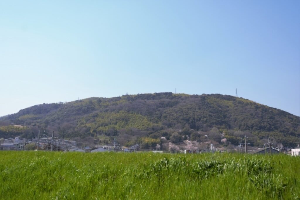 山崎の戦いで羽柴・明智軍が争ったといわれる天王山現代の様子。緑が青々として美しい。