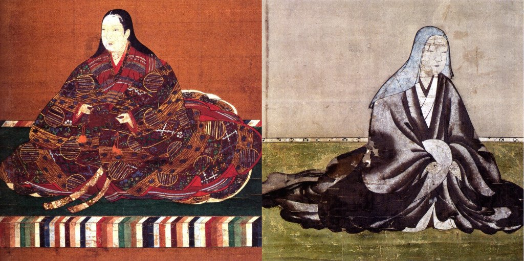 （左）淀殿と（右）お江の肖像画。