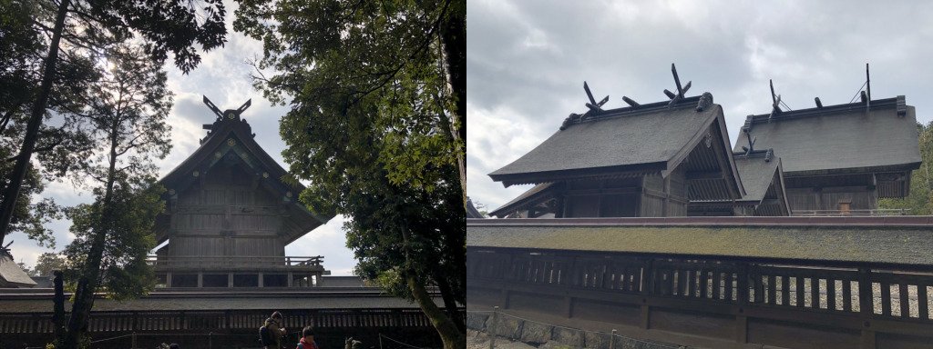 左）（右）出雲大社本殿の様子。