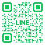 White background with lime green color Line QR code.