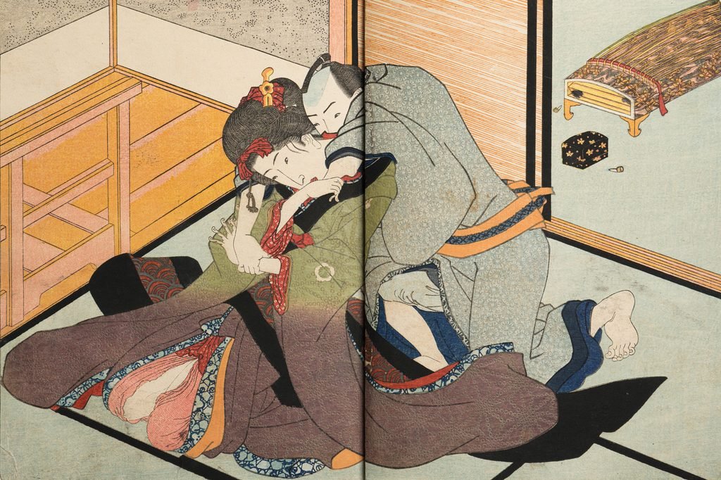 歌川国貞 色摺大本『花鳥余情 吾妻源氏』地/天保8年(1837)
