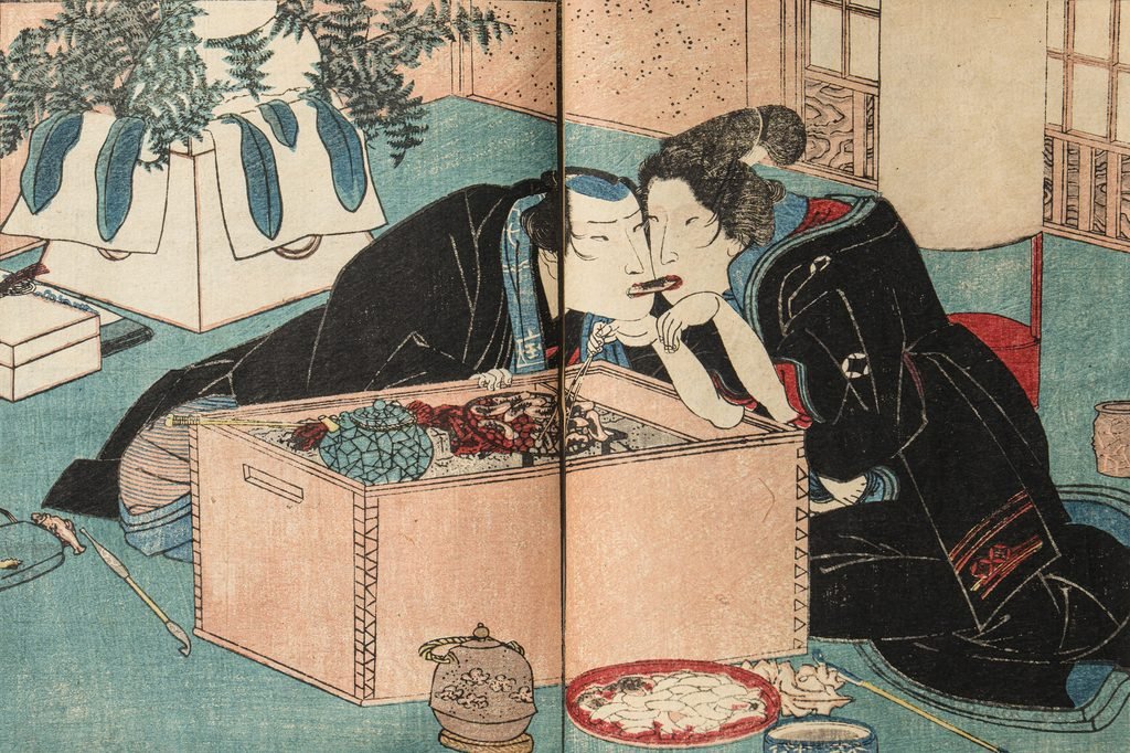 歌川国芳 色摺半紙本 『秋の七種続編(あきのななくさぞくへん) 』 下/天保3年(1832)