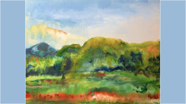 "Untitled", 油彩キャンバス, 31.8×41cm