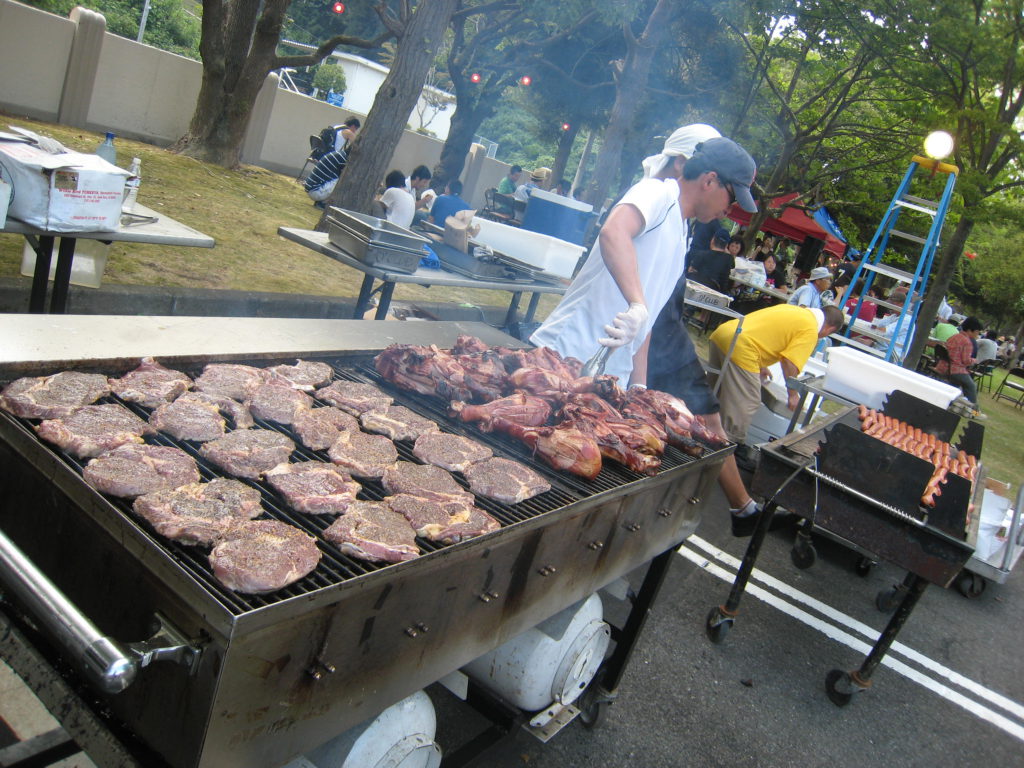 People enjoying BBQ at Yokosuka Friendship Day