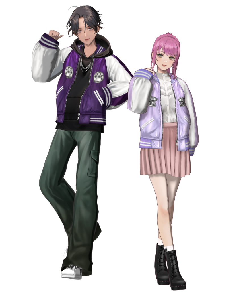 Web Graphic: Teenage boy and girl wearing Sukajan jackets.