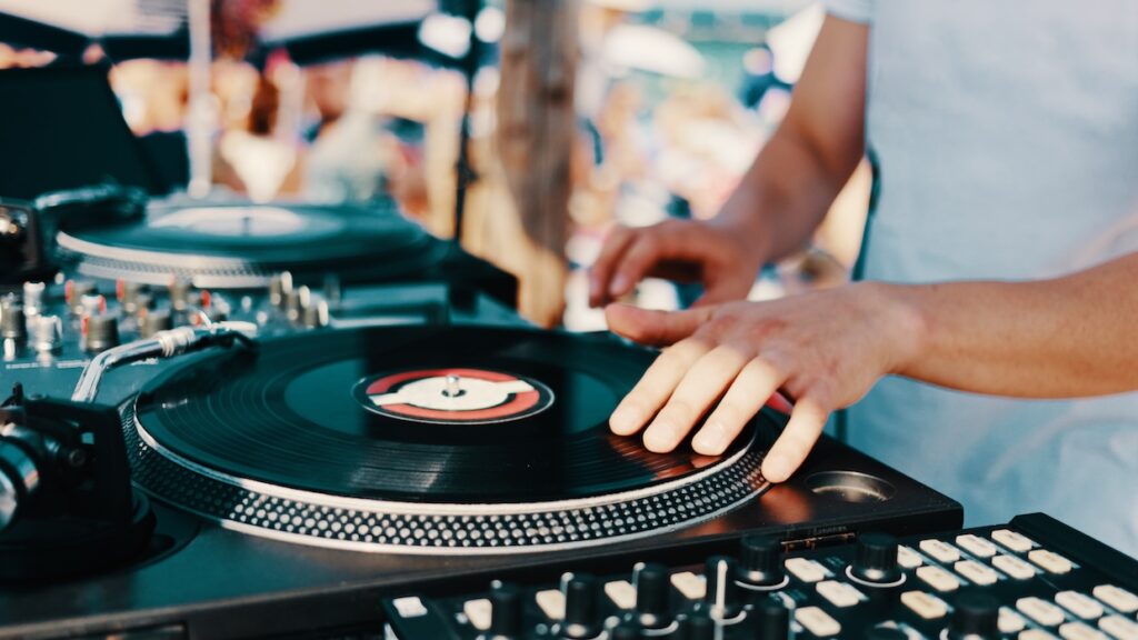 A DJ performing during Yokosuka Night Market at YOKOSUKA PORT MARKET.